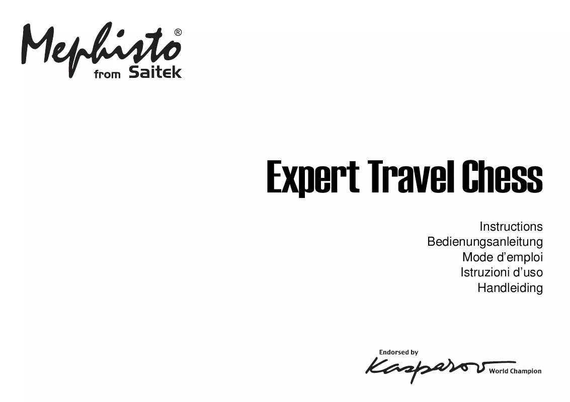 Mode d'emploi SAITEK EXPERT TRAVEL CHESS