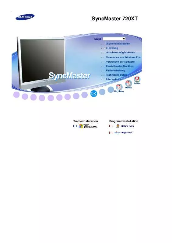 Mode d'emploi SAMSUNG SYNCMASTER 720XT