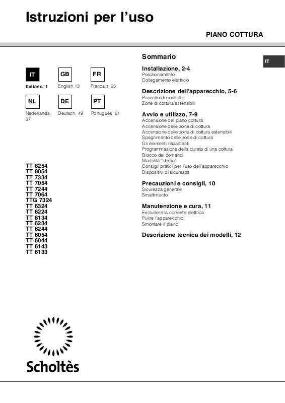 Mode d'emploi SCHOLTES TT 6134