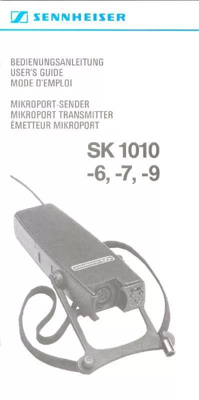 Mode d'emploi SENNHEISER SK 1010-7