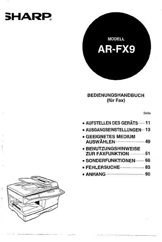 Mode d'emploi SHARP AR-FX9