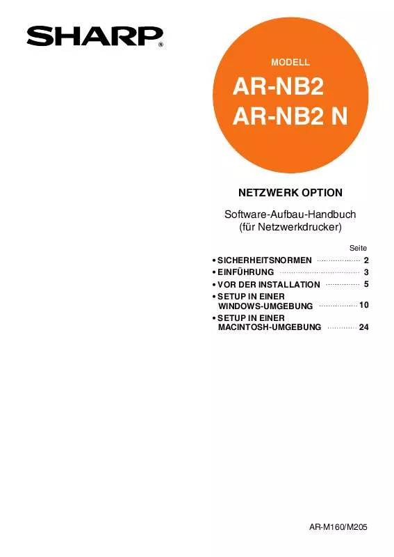 Mode d'emploi SHARP AR-NB2A