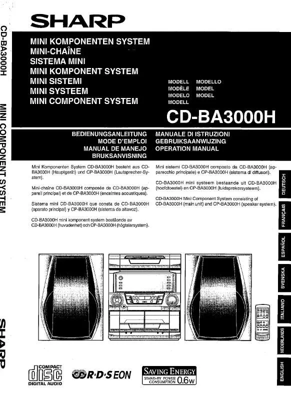 Mode d'emploi SHARP CD-BA3000H