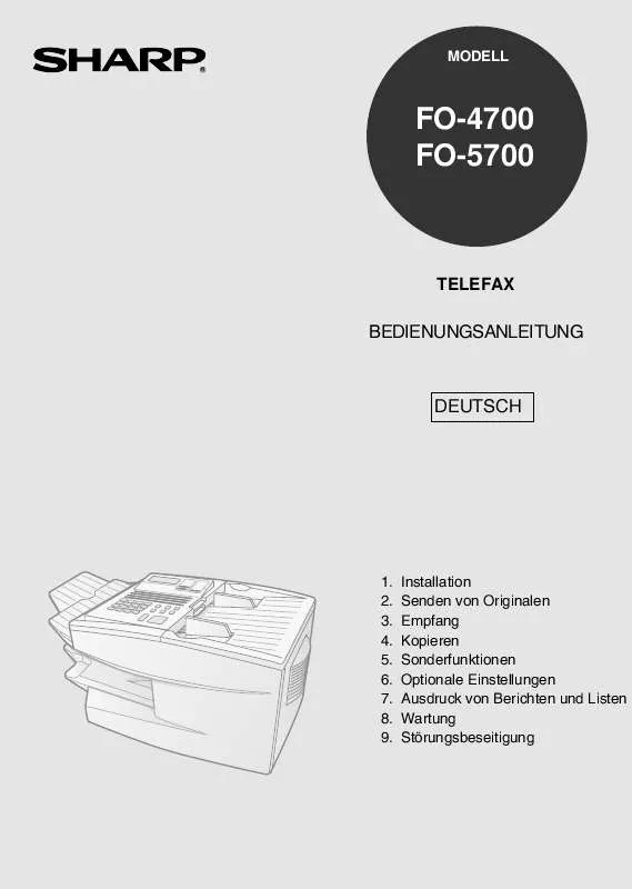 Mode d'emploi SHARP FO-4700/FO-5700