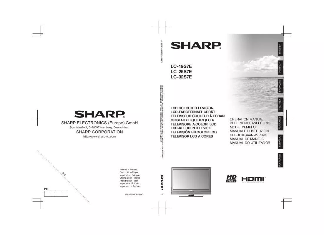 Mode d'emploi SHARP LC-19/26/32S7E