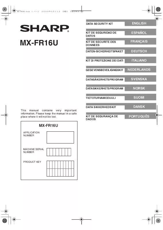 Mode d'emploi SHARP MX-FR16U