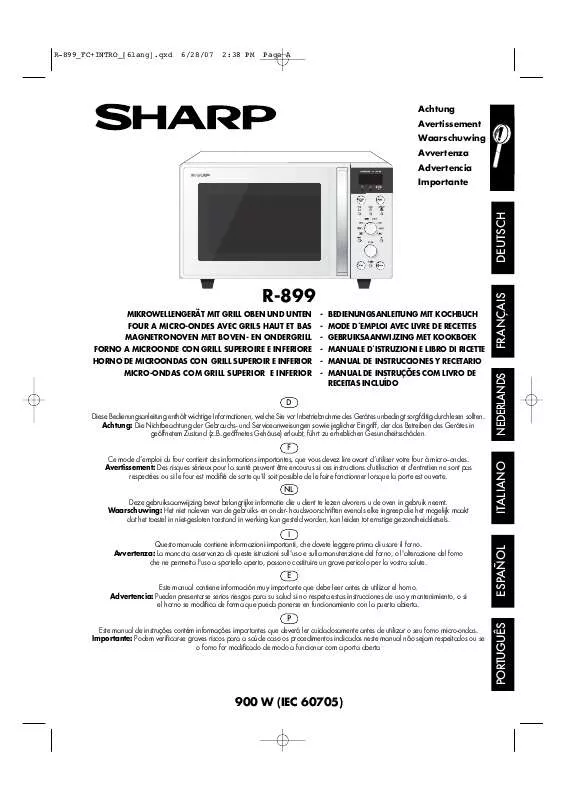 Mode d'emploi SHARP R-899