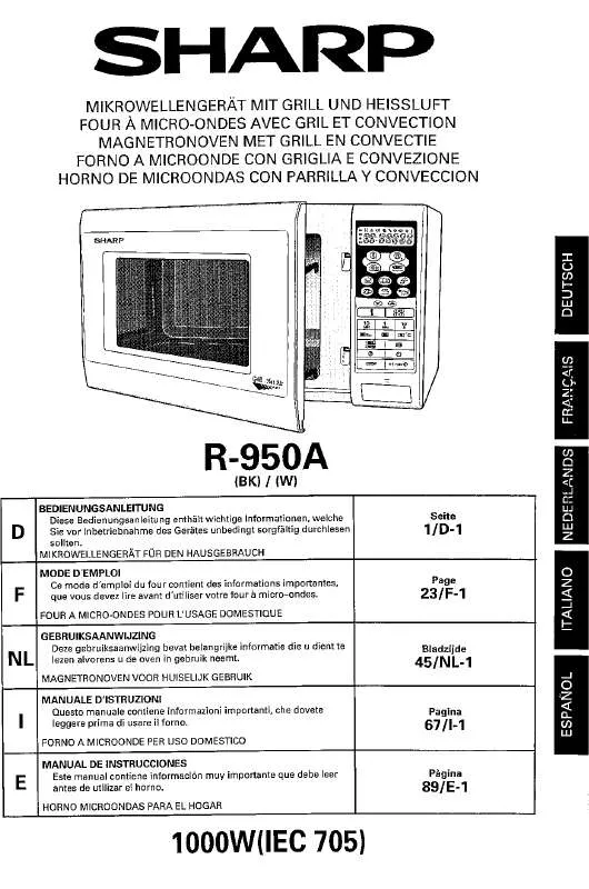 Mode d'emploi SHARP R-950A