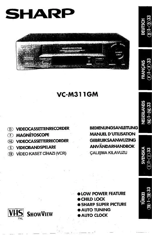Mode d'emploi SHARP VC-M311GM