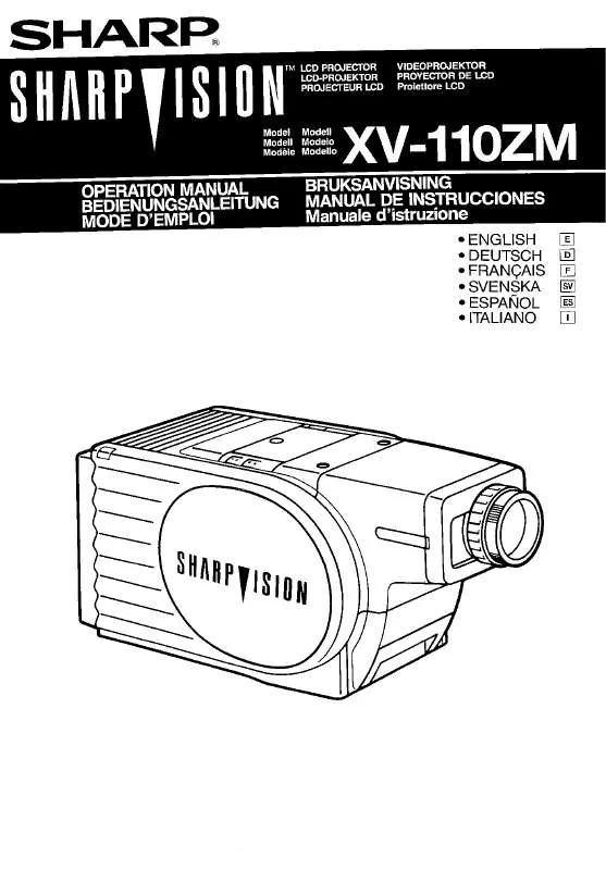 Mode d'emploi SHARP XV-110ZM