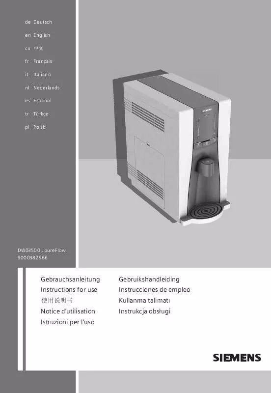 Mode d'emploi SIEMENS DW03500TI