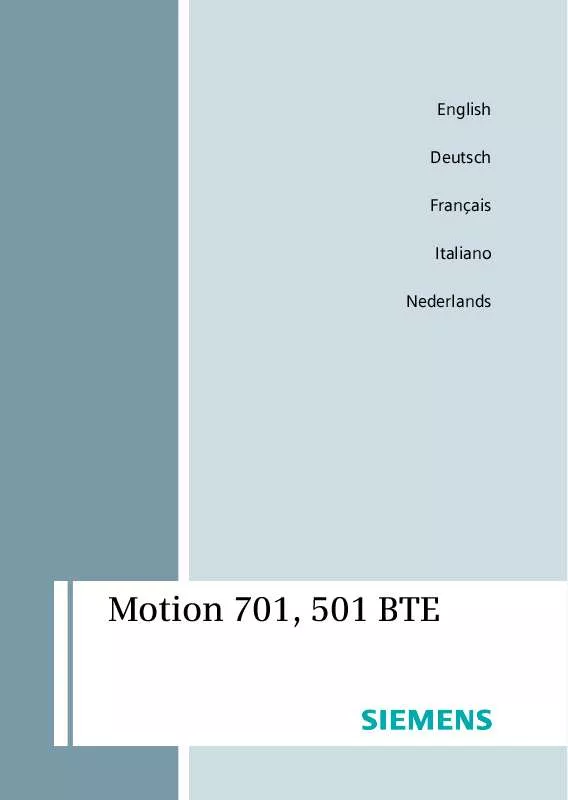 Mode d'emploi SIEMENS MOTION 501 BTE