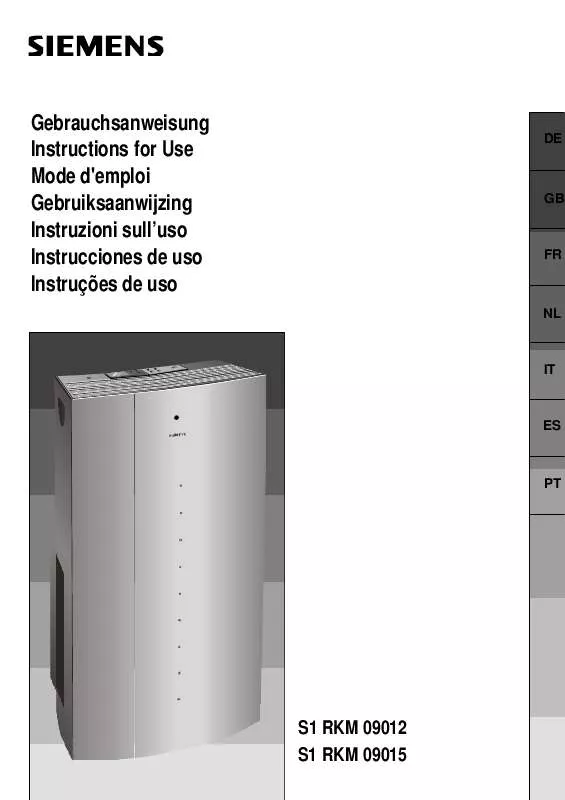 Mode d'emploi SIEMENS S1RKM09015