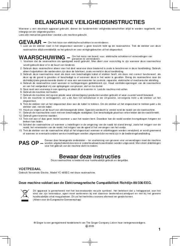 Mode d'emploi SINGER CONFIDENCE 7470