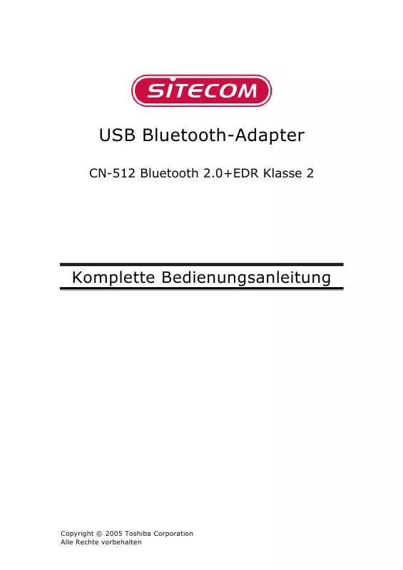 Mode d'emploi SITECOM USB BLUETOOTH-ADAPTER CN-512 BLUETOOTH