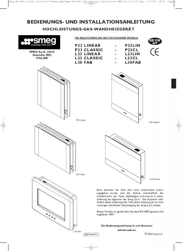 Mode d'emploi SMEG L23CLP