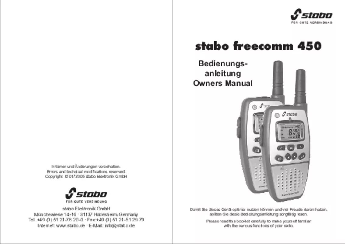 Mode d'emploi STABO FREECOM 450 (PMR)