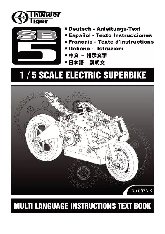 Mode d'emploi THUNDER TIGER 1-5 SCALE ELECTRIC SUPERBIKE