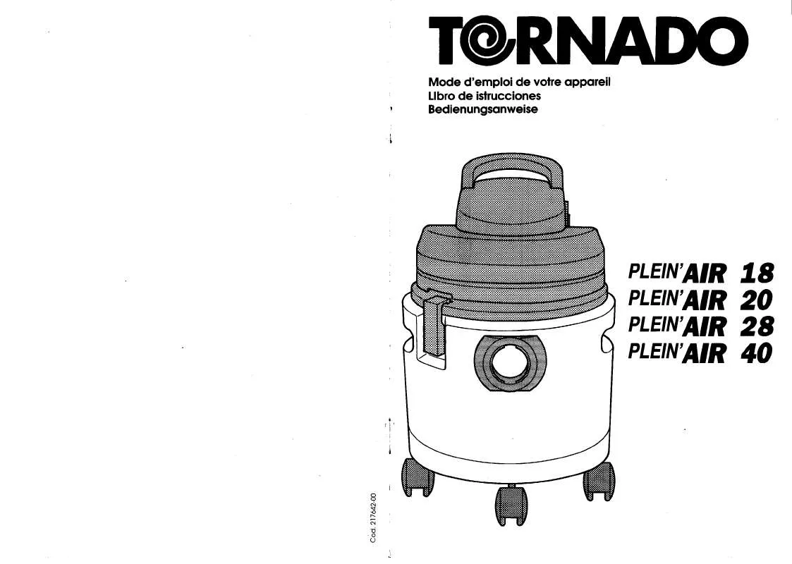 Mode d'emploi TORNADO PLEIN AIR 18