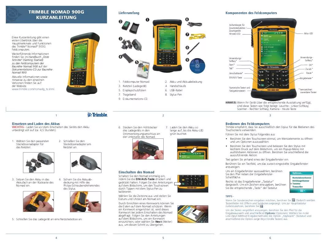 Mode d'emploi TRIMBLE NOMAD 900G