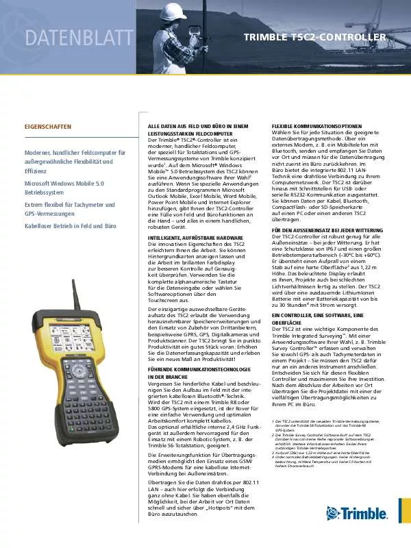 Mode d'emploi TRIMBLE TSC2