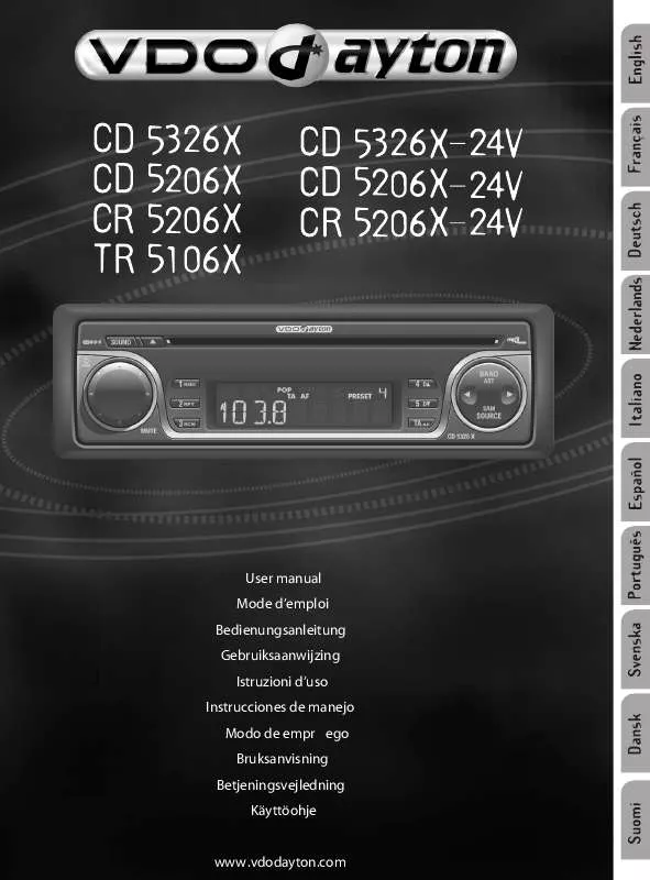 Mode d'emploi VDO DAYTON CR 5206 X - 24V