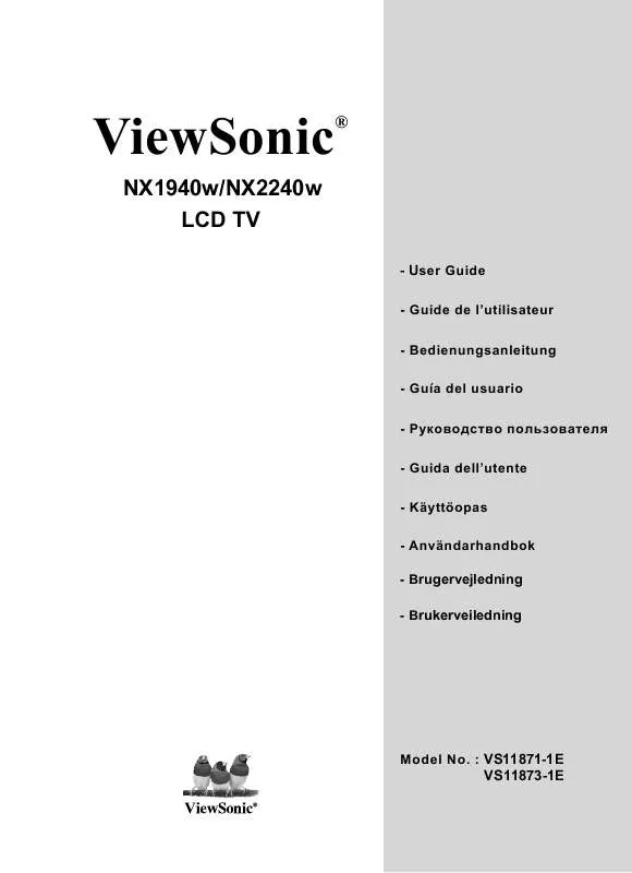 Mode d'emploi VIEWSONIC NX1940W