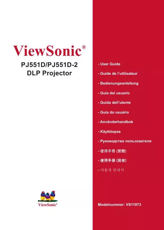 Mode d'emploi VIEWSONIC PJ551D-2