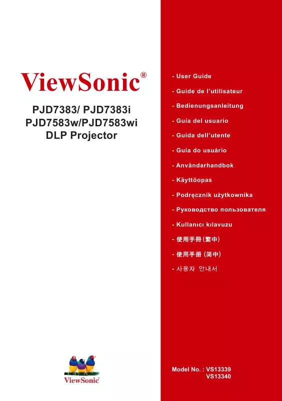 Mode d'emploi VIEWSONIC PJD7583WI