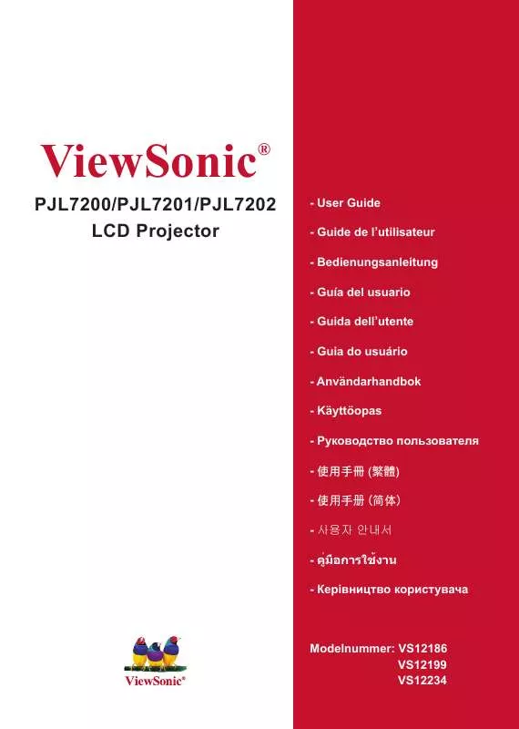 Mode d'emploi VIEWSONIC PJL7201