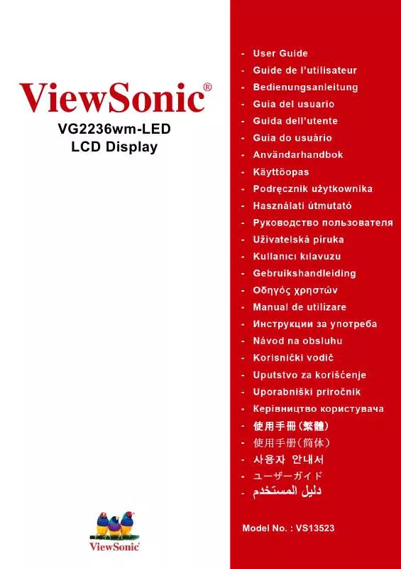 Mode d'emploi VIEWSONIC VG2236WM-LED