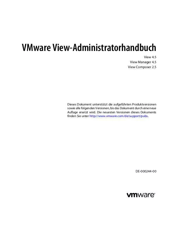 Mode d'emploi VMWARE VIEW MANAGER 4.5