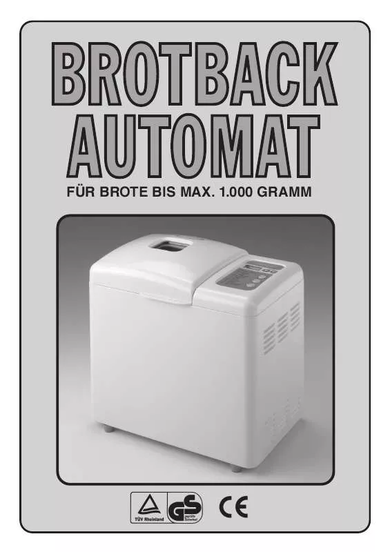 Mode d'emploi W & K BROTBACK AUTOMAT