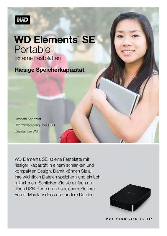 Mode d'emploi WESTERN DIGITAL WD ELEMENTSTM SE