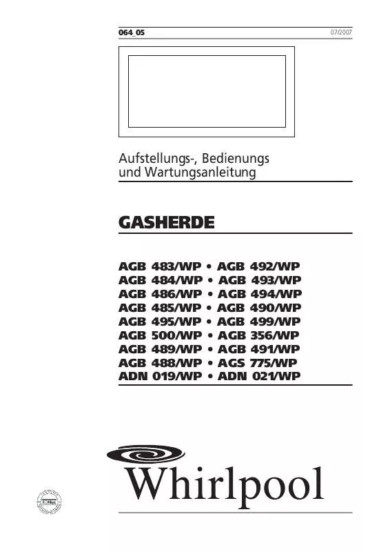 Mode d'emploi WHIRLPOOL ADN 021