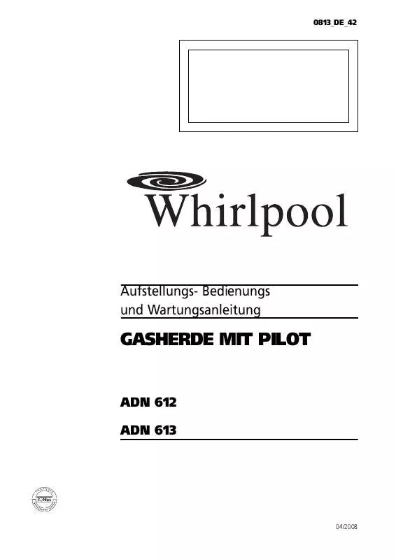 Mode d'emploi WHIRLPOOL ADN 612