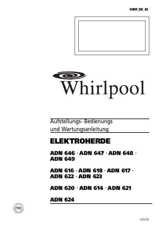 Mode d'emploi WHIRLPOOL ADN 614