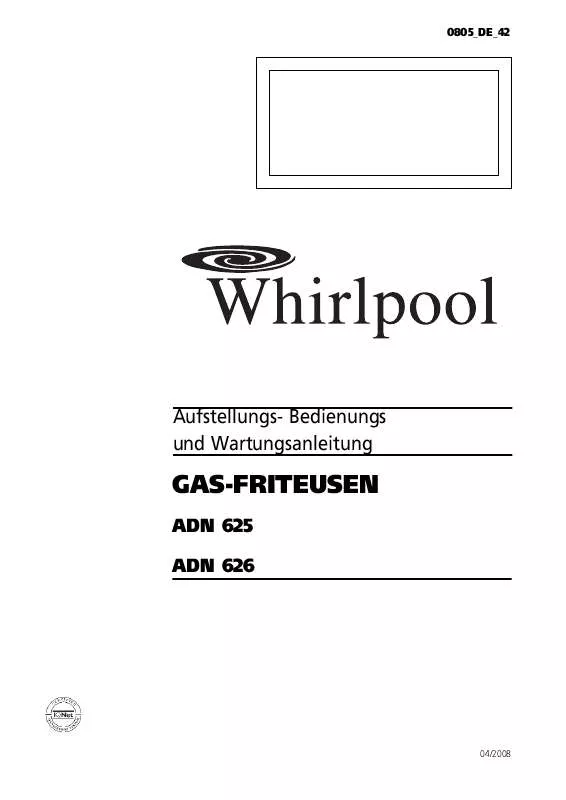 Mode d'emploi WHIRLPOOL ADN 625