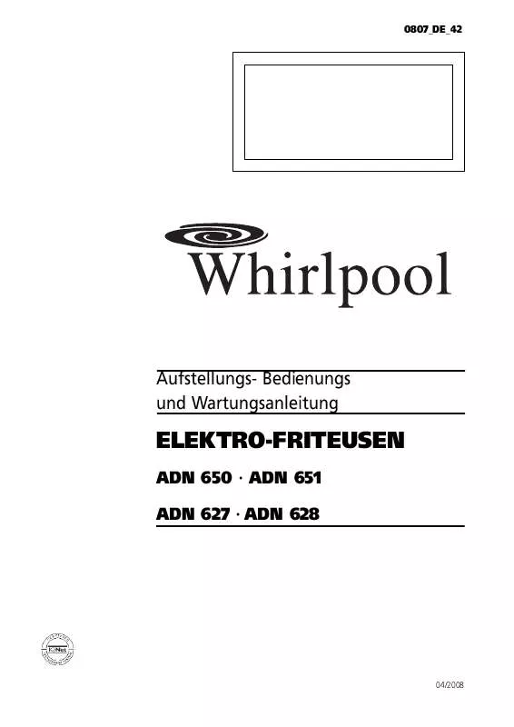 Mode d'emploi WHIRLPOOL ADN 627