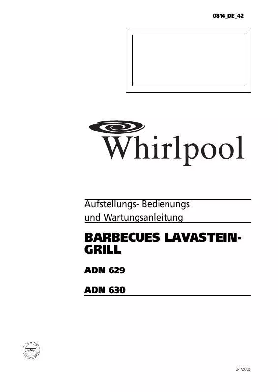 Mode d'emploi WHIRLPOOL ADN 629