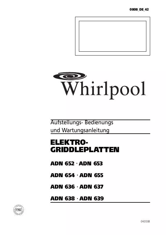 Mode d'emploi WHIRLPOOL ADN 636