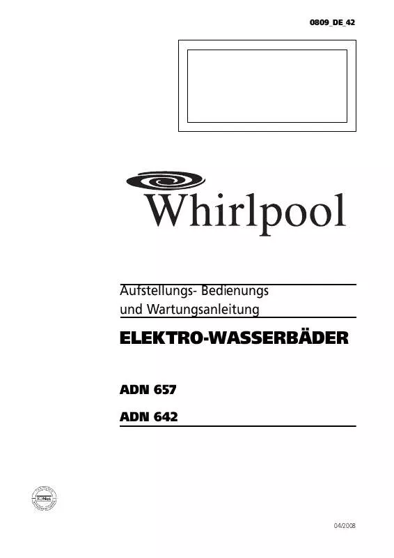 Mode d'emploi WHIRLPOOL ADN 641