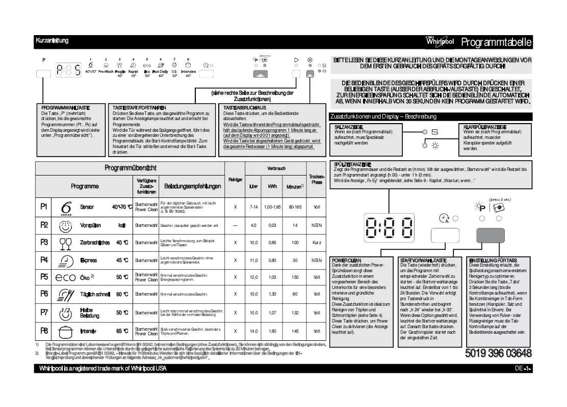 Mode d'emploi WHIRLPOOL ADP 7652 A PC 6S SL