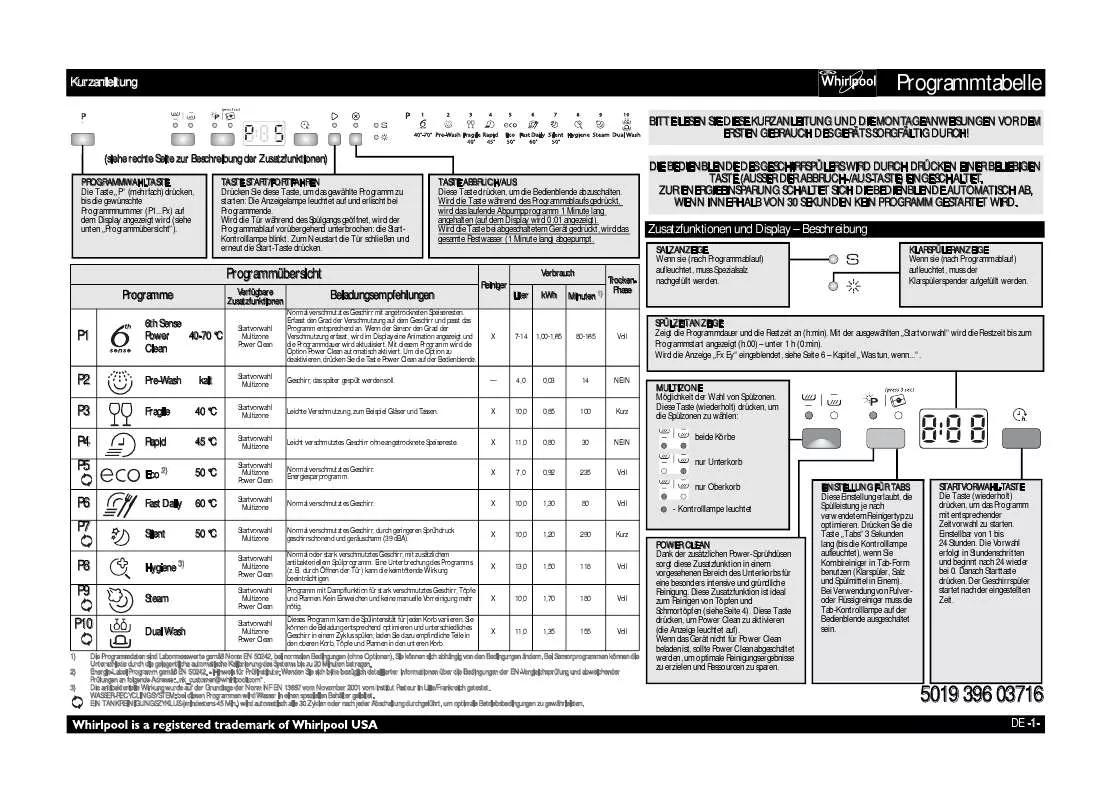 Mode d'emploi WHIRLPOOL ADP 8797 A PC 6S WH