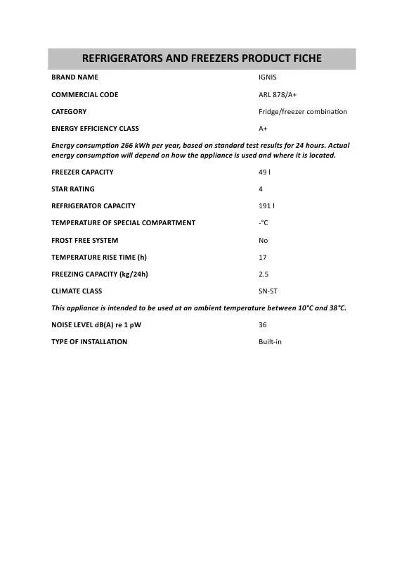 Mode d'emploi WHIRLPOOL AFG 6452AP