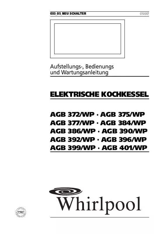 Mode d'emploi WHIRLPOOL AGB 375/WP