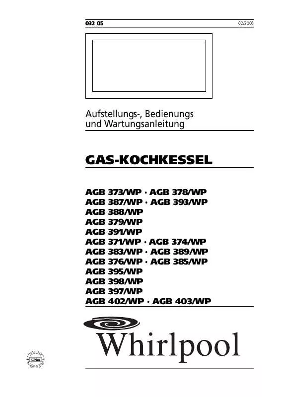 Mode d'emploi WHIRLPOOL AGB 376/WP