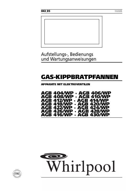 Mode d'emploi WHIRLPOOL AGB 420/WP