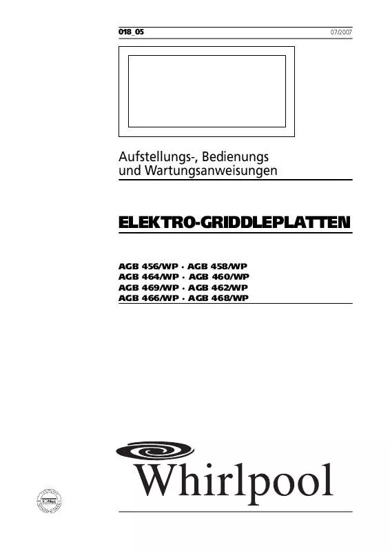 Mode d'emploi WHIRLPOOL AGB 460/WP