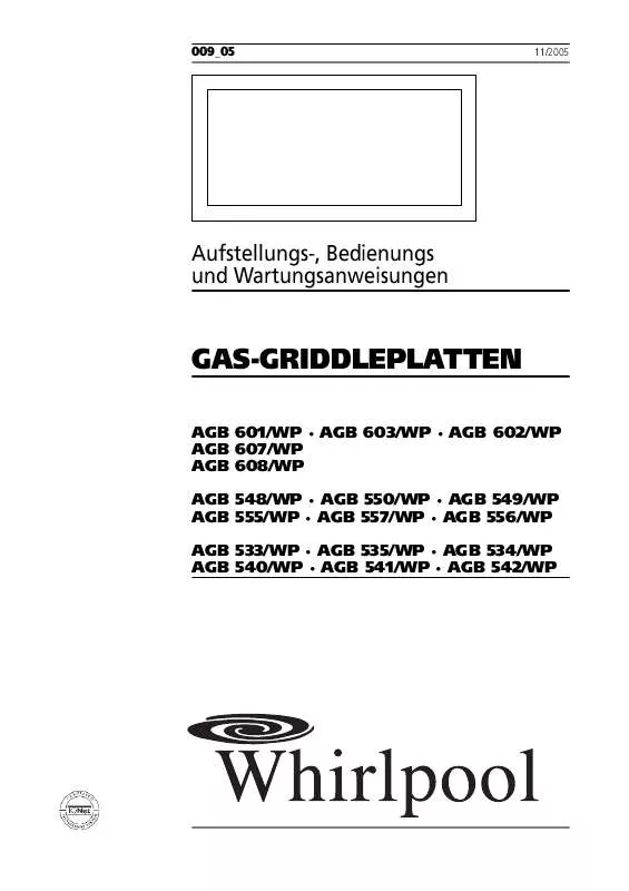 Mode d'emploi WHIRLPOOL AGB 534/WP